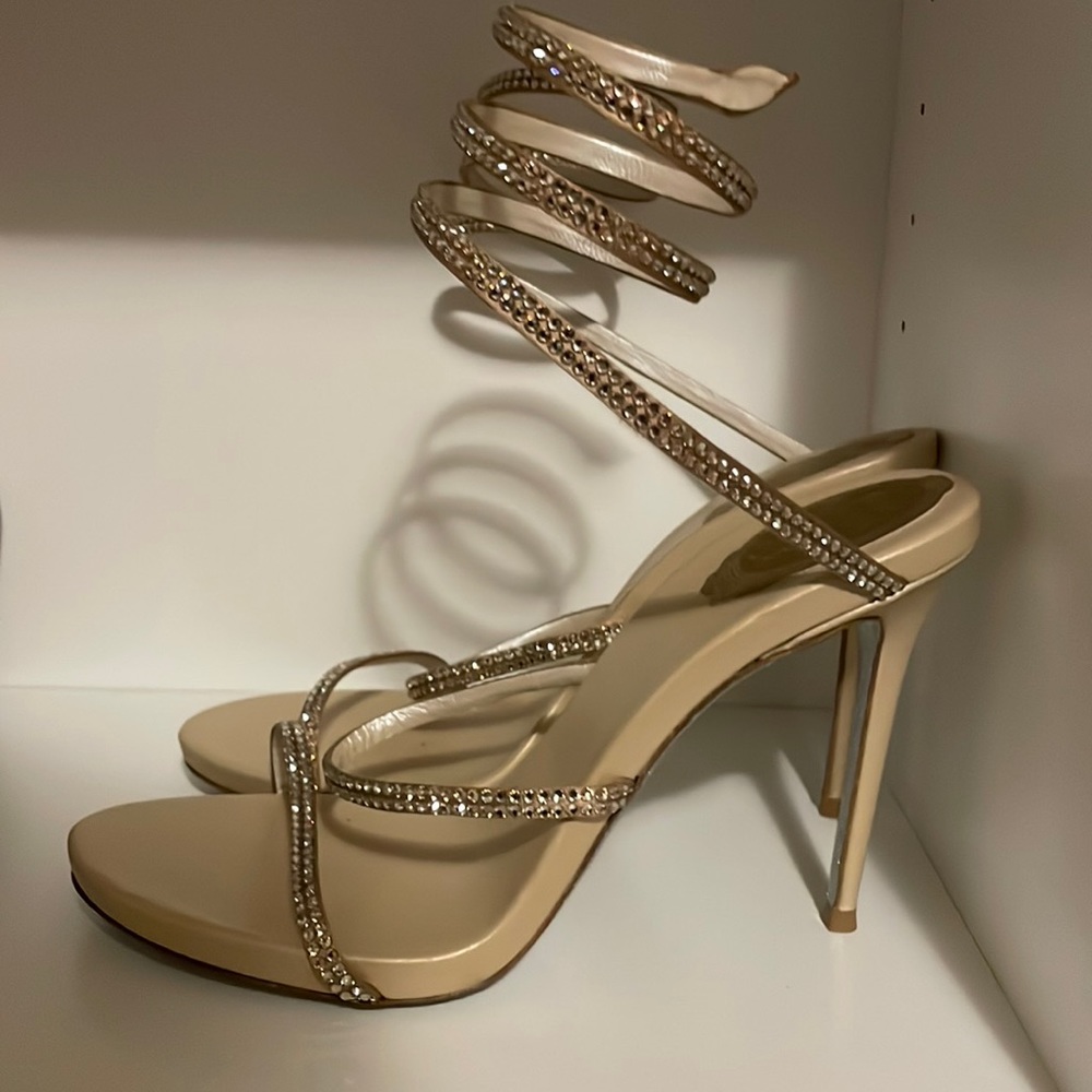 Rene Caovilla Cleo Heels beige sz 39